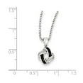thumbnail image 3 of White Sterling Silver necklace Diamond Round Black 18 in 1 mm, 3 of 5