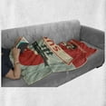 thumbnail image 6 of Sushi Soft Flannel Fleece Throw Blanket, Popular Japanese Cultural Torii Gate and Sushi with Cartoon Mountains, Cozy Plush for Indoor and Outdoor Use, 70" x 90", Multicolor, by Ambesonne, 6 of 6