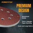 thumbnail image 3 of POWERTEC 75PK 5 Inch 8 Hole Hook and Loop Sanding Discs, 40/60/320, Assorted Grits Sandpaper for Random Orbital Sanders, 45050X, 3 of 9