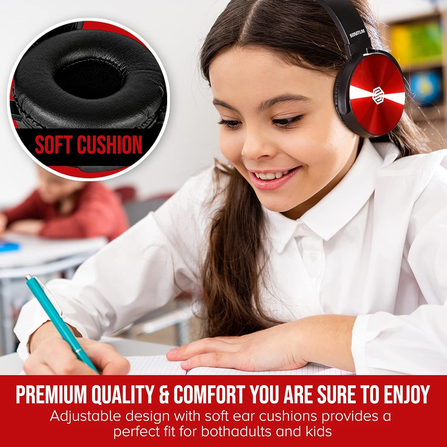 Premium Classroom Headphone (5 Pack) - Kids Wired Earphones with Mic for School Students K-12 & Teachers, Soft Swivel On Ear Pads- Perfect for E-Learning, Meetings, Calls -(Colorful)