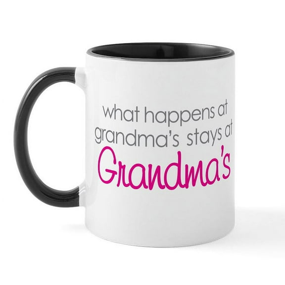 CafePress - What Happens At Grandma's Mug - 11 oz Ceramic Mug - Novelty Coffee Tea Cup