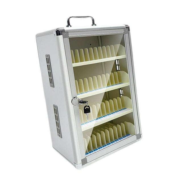 Gabinete de almacenamiento para teléfono, soporte de seguridad para teléfono celular, caja con cerradura de rejilla 48 ranuras