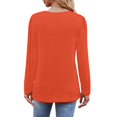 thumbnail image 4 of Long Sleeve Shirts for Women Fall Fashion 2026 Dressy Casual Blouses Trendy Pleated Tunic Tops for Leggings Saffron M, 4 of 5