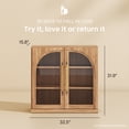 thumbnail image 2 of BELLEZE Set of 3 Modular Sideboard with Arched Glass Door, Accent Display Buffet Cabinet with Storage and Adjustable Shelves,Classic Modern Credenza for Dining Room Living Room Entryway (Camel), 2 of 7