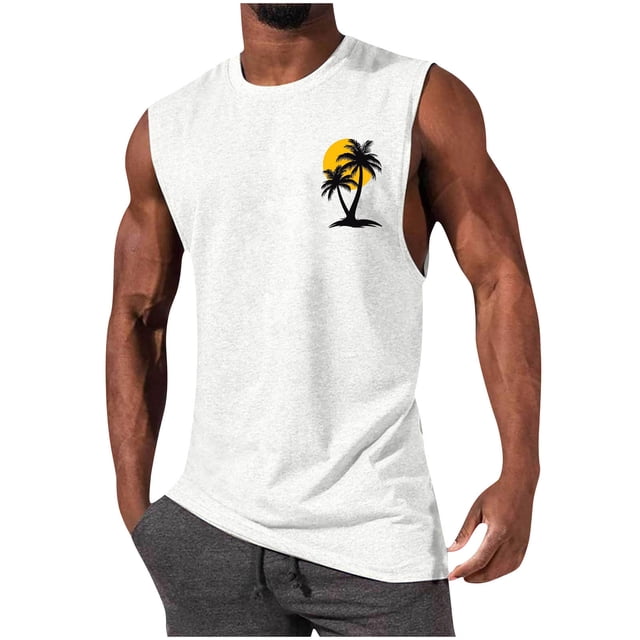 Pullover de Moda Casual para Hombres Cuello Redondo sin Mangas Suelto Primavera Y Verano