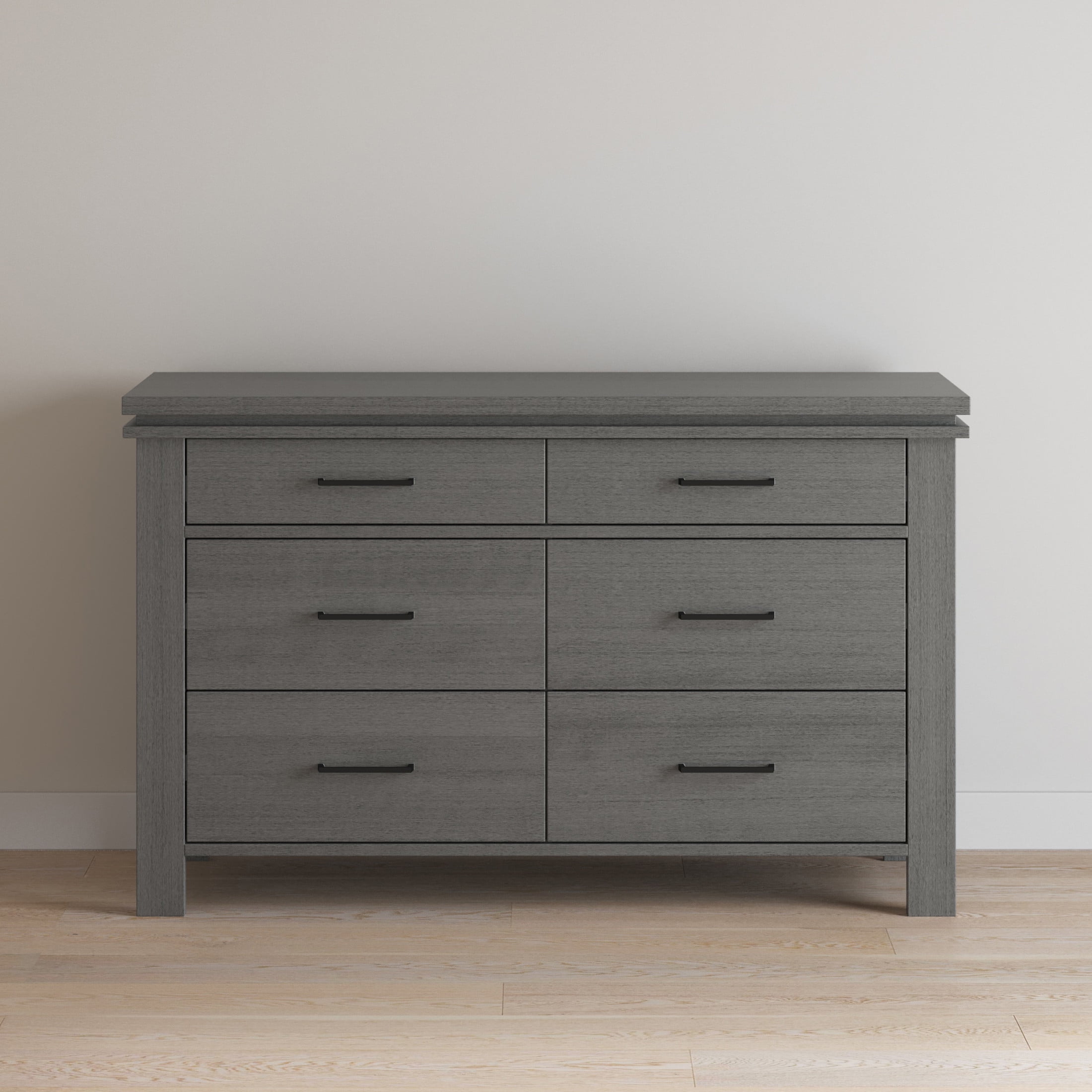 Child Craft Denman Crib and Dresser Nursery Set, 4-in-1 Convertible Crib with Dresser, Midnight Gray, 2-Piece