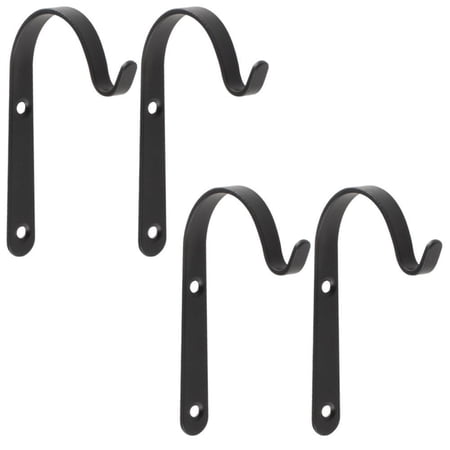 Heavy Duty Wrought Iron Wall Hooks 5KG Max Load Rustproof Hanging Brackets for Flower Pot Bird Feeder String Light Garden Decor 4Pcs
