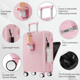 thumbnail image 2 of Euroco 3 Piece Luggage Sets Front Opening, ABS Hardshell Suitcase with USB Port,TSA Lock and Spinner Wheels,Lightweight Carry&nbsp;on&nbsp;Luggage&nbsp;with Cup Holder(20"/24"/28"),Pink, 2 of 7