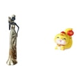 thumbnail image 1 of Figura de mujer africana,Estatua artesanal de una dama tribal africana,hecha a mano,para cafetería.,Figura femenina artesanal de resina africana,Estatua de serpiente de dibujos, 1 of 8