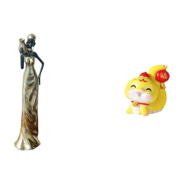 Figura de mujer africana,Estatua artesanal de una dama tribal africana,hecha a mano,para cafetería.,Figura femenina artesanal de resina africana,Estatua de serpiente de dibujos