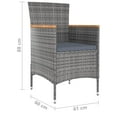 thumbnail image 4 of vidaXL 13 Piece Garden Dining Set with Cushions Grey, 4 of 5
