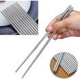 thumbnail image 1 of 10 Pairs Reusable Chopsticks, Stainless Steel Metal Chop Sticks, Japanese Chinese Korean Chopstick Dishwasher Safe, 8.9 Inch (silver/chop Sticks), 1 of 5