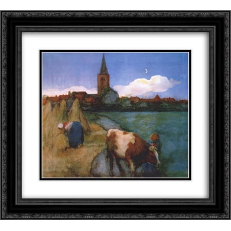 Piet Mondrian 2x Matted 24x20 Black Ornate Framed Art Print 'View of Winterswijk'