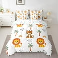 thumbnail image 2 of Manfei Kawaii Jungle Lion Bedding Comforter Set 7pcs for Kids, Cartoon Coconut Tree Queen Bedding Sets, Cute Animal Lover Reversible Queen Sheet Sets, Ultra Soft Bedroom Decor, 2 of 7