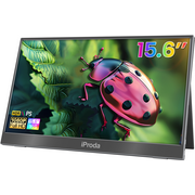 Iproda 15.6"Ptotable Monitor 1920* 1080P FHD IPS 60Hz Computer Monitor with Smart Case, Black