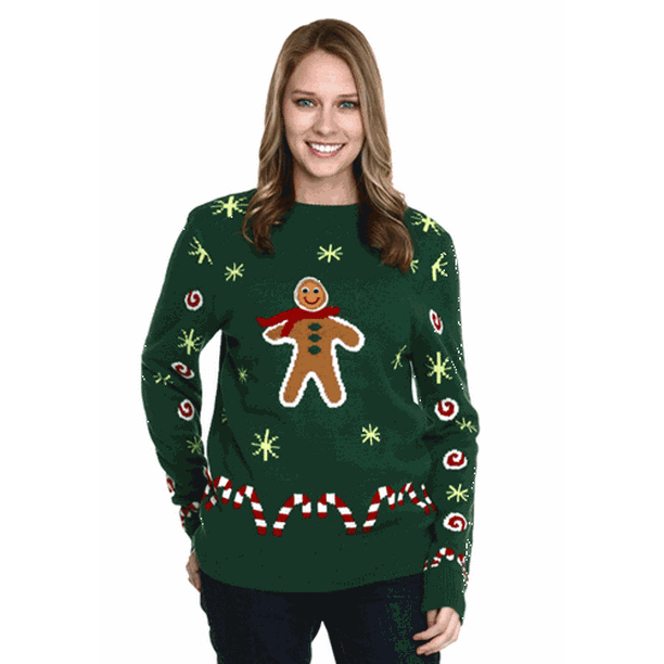 Gingerbread Cookie Christmas Sweater - Walmart.com