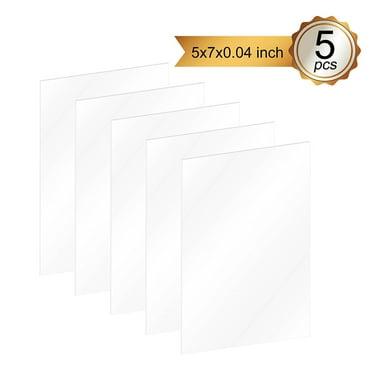 5"x7"x0.04" Acrylic Sheet-5 pcs Clear Cast Plexiglass 0.04¡± Thick Transparent Plastic Plexi Glass Board  Protective Film to Ensure Scratch and Damage Free Sheets