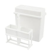 Unique Bargains Lab White Plastic 24 Positions Slide Staining Jar Frame Box Rack Stand