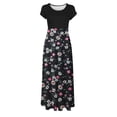thumbnail image 4 of Empire Waist Dresses for Women 2023 Short Sleeve Crewneck Floral Maxi Long Dress Summer Fashion Casual Sun Boho Dresses, 4 of 5