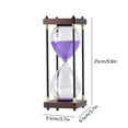 thumbnail image 3 of Hovilon Sandglass 30 Minutes Timer Hourglass for Ornament Decoration Xmas New Year Birthday Tea Coffee Table Book Shelf School Game Wooden Frame Sand Timer(Purple Sand), 3 of 7