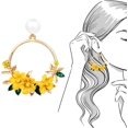 thumbnail image 2 of HSHDLDF Pearl Flowers and Geometric Stud Earrings for More Color for Teen Ladies (Yellow, 5.20), 2 of 6