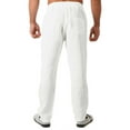 thumbnail image 4 of LilyLLL Mens Cotton Linen Drawstring Jogger Pants Casual Pockets Long Trousers, 4 of 4