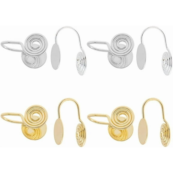 4 Pairs Pressure Earrings for Keloids Brass Compression Clip On Earrings Spiral Earrings for Women Men Ladies