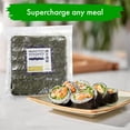 thumbnail image 4 of 100 Full Sheet Roasted Seaweed Sheets for Sushi Rolls - Japanese Nori Sheets For Sushi, California Roll, Onigiri, Musubi, Maki, Bento, Dried Seaweed Snack - Full Sheets of Yaki Nori, 4 of 5