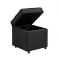 thumbnail image 4 of Gustav Black Linen Ottoman - Hidden Storage, Castered Legs, 4 of 8