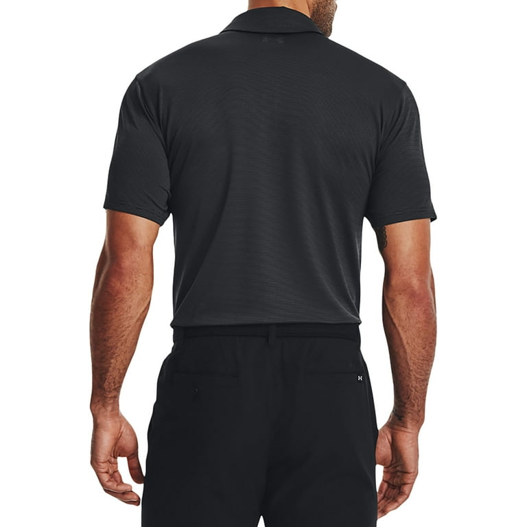 Under Armour Men's Playoff 3.0 Stripe Golf Polo (Black/Pitch Gray