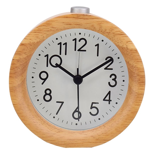 Reloj despertador de madera electrónico Dormitorio Luminoso Luz nocturna silenciosa Estudiante Niños Lámpara de escritorio Redonda sidaley HA001303-01B