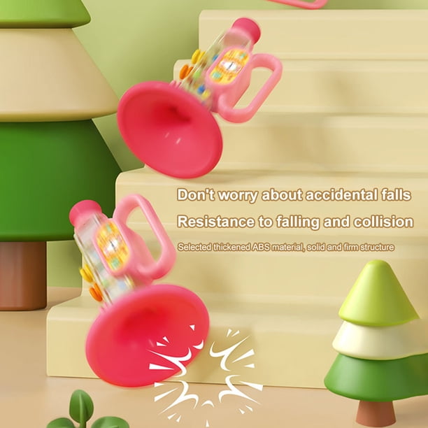 Set De 2 Trompetas De Madera Para Bebés – Instrumento Musical De Juguete Para Niños De 1 A 3 Años