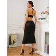 thumbnail image 5 of ZAFUL for Women Prom Dress or Cocktail Dress Evening Part Dress Chain Embellished Twisted Cut Out Midi Slinky Dress Black M, 5 of 8