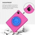 thumbnail image 4 of ELEHOLD Rugged Case for iPad Pro 11 2022/2021/2020/2018 Air 5/Air 4 10.9 with 360° Rotatable Folding Handle Grip Kickstand Built-in Screen Protector Crossbody Shoulder Strap Shockproof Case,Rose, 4 of 8