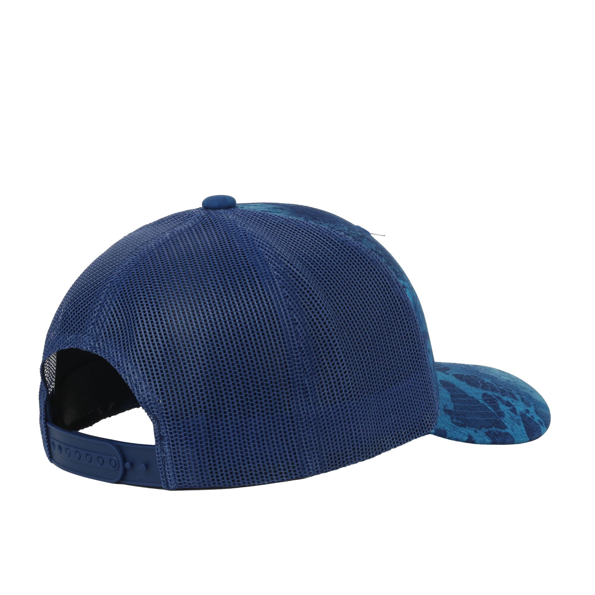 Realtree® Fishing WAV3 Blue Camo Trucker Hat – Mid Profile Mesh Back Snapback, One Size