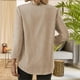 thumbnail image 5 of Camisas para adolescentes,Camiseta de manga larga con cuello en V para mujer, informal, de color liso, de imitación de tela, cómoda para el hogar y el uso diario, sopatenor, 5 of 8