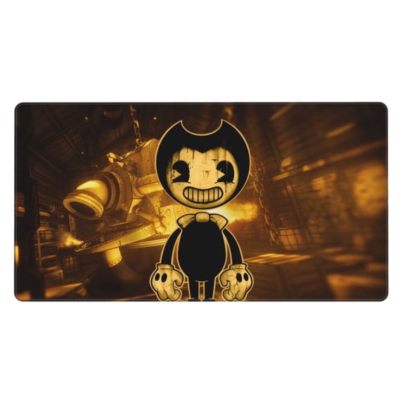 Extra Large Gaming Mouse Pad Non-Slip Rubber Bendy And The Ink Machine Mousepad with Stitched Edges Desk Pad Mat for Office Home 15.8x29.5 in