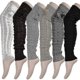 thumbnail image 1 of Botas de lana abrigadas hasta la rodilla con bolas de lana alargadas y tejidas para mujer, calcetines de pelo, calentadores de piernas peludos, color café, 42 cm, 1 of 4