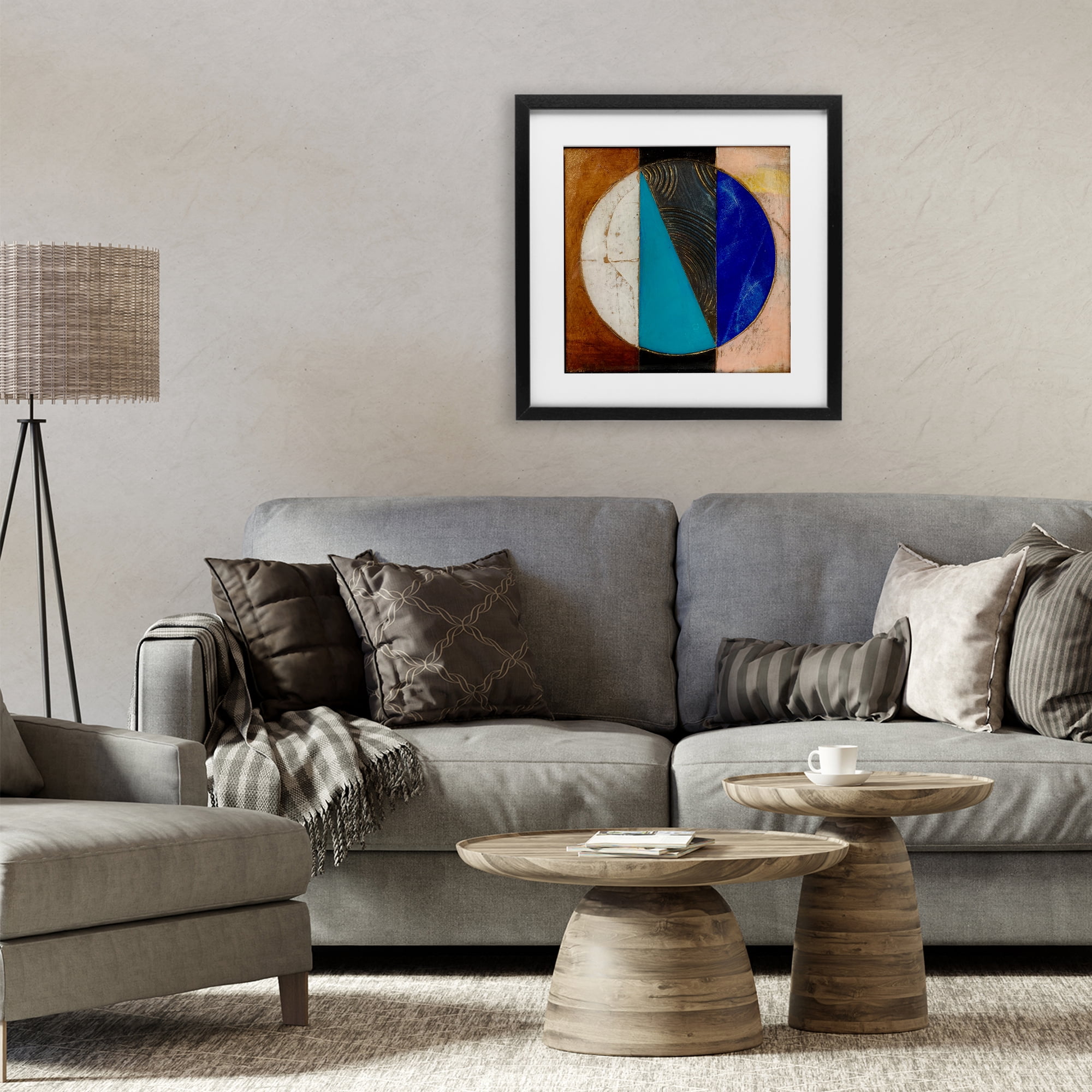 Stupell Industries Structured Circle Abstraction Black Framed Print Under Glass, design by Matthew Finger