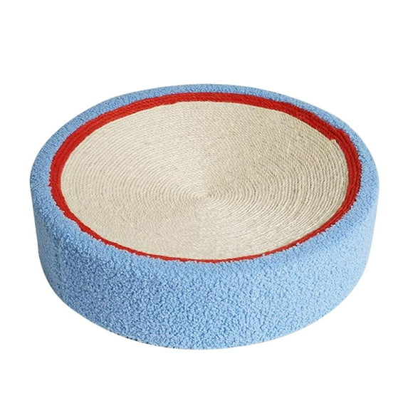 GROWTH TANK Cat Scratcher Bowl Round Scratch Pad Nonslip Bottom for Furniture Protection Cat White Blue