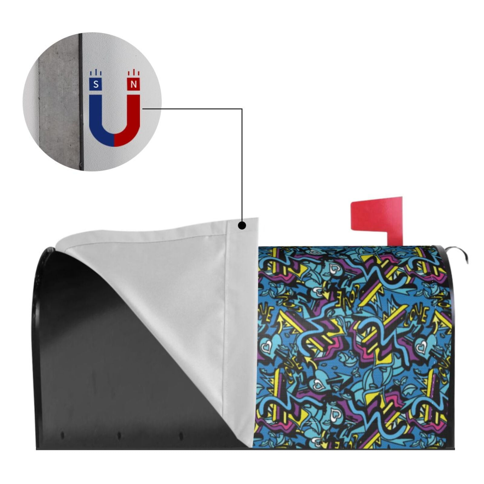 Xecao Love Music for Mailbox Cover with Magnetic Strips, Waterproof and Sunscreen, Adds a Decorative Touch to Your Garden Yard.