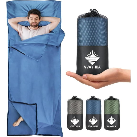 sleeping liner camping, Self Tan Sleep Sack, Adult Sleep Sack, Two-Way-Zipper Expose Feet Separately, Portable Single Camping Travel Sheets for Hotel,Hostels,Business Trips