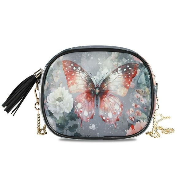 Womens Casual Chain Shoulder Bag Simple style Glowing Butterfly Among Lanterns Crossbody Bag