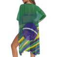 thumbnail image 5 of HELLHERO Polyester Bathing Suit Cover Up for Resort Breathable Free Size Long Kimono Swimsuit Cover Up Brazil Flag Design, 5 of 6