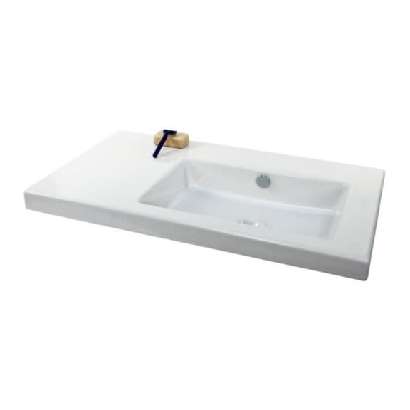 Nameeks Co01011-No Hole Tecla 31-1/2" Ceramic Wall Mounted / Drop In Bathroom Sink - White