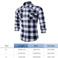 thumbnail image 5 of Camisas a cuadros de primavera para hombrescamisetas casuales de algodón de manga larga con botones (negro L) Likrtyny Para estrenar, 5 of 5