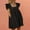 Black, variant on Solid Plus Size Dresses for Women White Short Dresses Ruffle Sleeve Square Neckline Sleeveless Plus Size Ladies Dresses