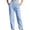 Sky Blue, variant on Womens Stretch Pants Elastic Waist Loose Casual Straight Leg Trousers with Pockets
