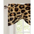 thumbnail image 3 of Tie Up Valance Curtain for Kitchen,Leopard Print Rod Pocket Short Curtains Adjustable Tie-Up Shade Valances,Vintage Brown Abstract Animal Window Treatment for Bathroom Living Room Bedroom, 3 of 8