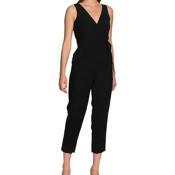 1.STATE Womens Wrap Jumpsuit, Black, 2